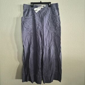 Anthropologie Maeve Tie Waist Wide Leg Contrast Stitch Edition Pants